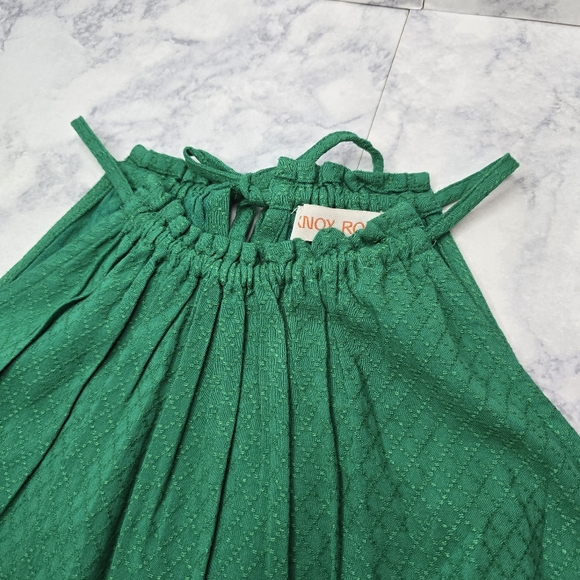 Knox Rose Green Woven Blouse Halter Drawstring Tie XL - Picture 5 of 11